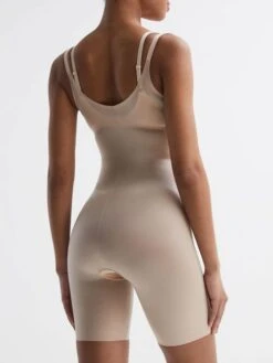 Reiss Champagne Spanx Shapewear Open-Bust Mid-Thigh Bodysuit -Reiss 141 122s3