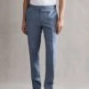 Reiss Chambray Cheltenham Slim Fit Linen Herringbone Trousers