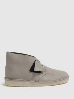 Stone Clarks Originals Suede Desert Boots