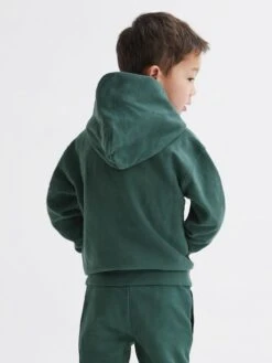 Reiss Midnight Green Alexander Senior Oversized Garment Dye Jersey Hoodie -Reiss 403 927s5