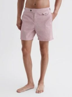 Reiss Pink Clipper Hemingsworth Seersucker Swim Shorts -Reiss 450 355s3