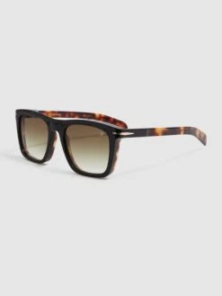 Reiss Eyewear By David Beckham Squared Tortoiseshell Sunglasses -Reiss 468 404s4