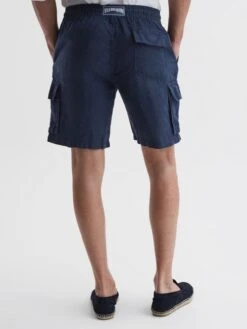 Reiss Navy Baie Vilebrequin Linen Shorts -Reiss 549300s4
