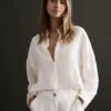 Reiss Ivory Ellis Oversized Long Sleeve Shirt