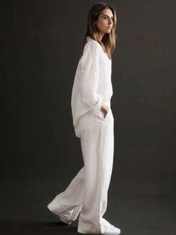 Reiss Ivory Ellis Oversized Long Sleeve Shirt -Reiss 588 926s3