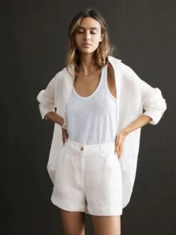 Reiss Ivory Ellis Oversized Long Sleeve Shirt -Reiss 588 926s5