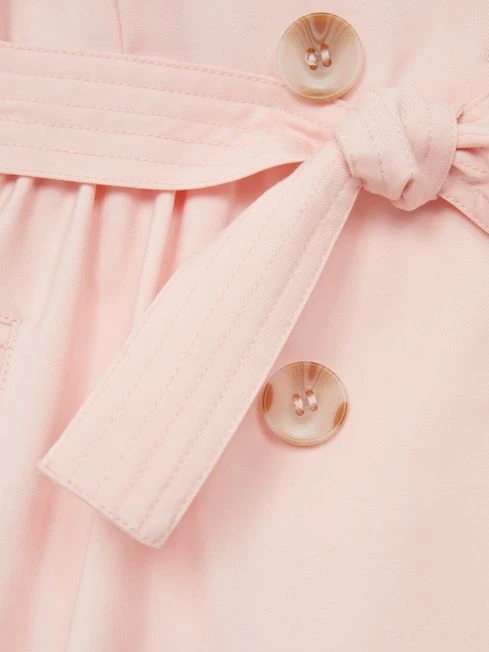 Reiss Pink Naomi Junior Puff Sleeve Belted Dress 8 Reiss Pink Naomi Junior Puff Sleeve Belted Dress – Image 8
