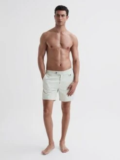 Reiss Green Clipper Hemingsworth Seersucker Swim Shorts