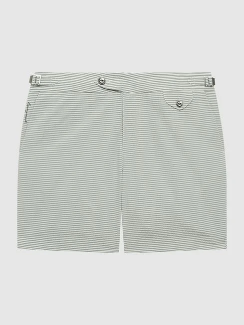 Reiss Green Clipper Hemingsworth Seersucker Swim Shorts 2 Reiss Green Clipper Hemingsworth Seersucker Swim Shorts – Image 2