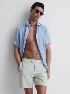 Reiss Green Clipper Hemingsworth Seersucker Swim Shorts 9 Reiss Green Clipper Hemingsworth Seersucker Swim Shorts -Reiss 958 949s5