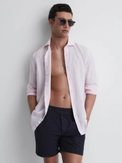 Reiss Navy Kulbir Gurka Hemingsworth Front Pleat Swim Shorts -Reiss 960 110s5