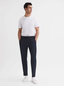 Reiss Navy Brighton Pleat Front Trousers -Reiss A11 850s3