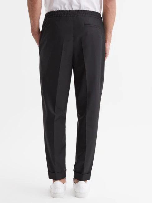 Reiss Black Brighton Pleat Front Trousers 5 Reiss Black Brighton Pleat Front Trousers – Image 5