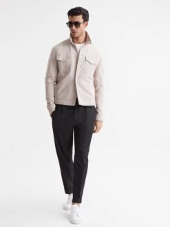 Reiss Black Brighton Pleat Front Trousers 12 Reiss Black Brighton Pleat Front Trousers -Reiss A11 962s6
