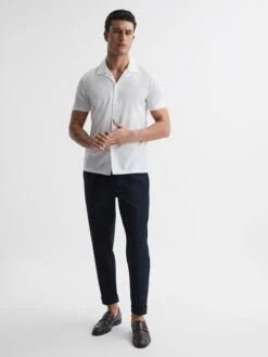 Reiss White Caspa Mercerised Jersey Cuban Collar Shirt -Reiss A34577s3