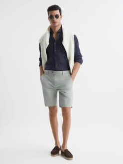 Reiss Navy Ruban Linen Long Sleeve Shirt -Reiss A76 402s6