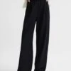 Reiss Navy Lena Wide Leg Elasticated Waist Trousers