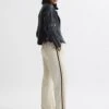 Reiss Cream Odell Wide Wide Leg Pull On Trousers