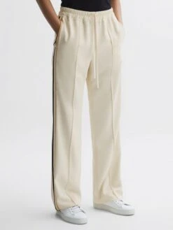 Reiss Cream Odell Wide Wide Leg Pull On Trousers -Reiss C32 144s3
