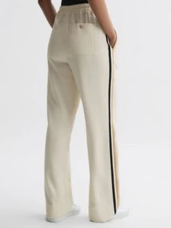 Reiss Cream Odell Wide Wide Leg Pull On Trousers -Reiss C32 144s5