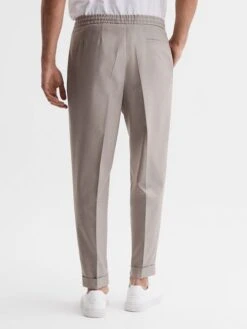 Reiss Oatmeal Melange Brighton Pleat Front Trousers -Reiss C59 038s5