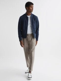 Reiss Oatmeal Melange Brighton Pleat Front Trousers -Reiss C59 038s7
