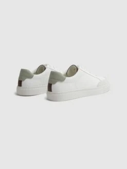 Reiss White/Sage Ashley Perf Leather Contrast Sole Trainers 7 Reiss White/Sage Ashley Perf Leather Contrast Sole Trainers -Reiss C63 096s4