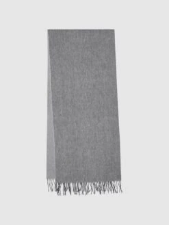Reiss Soft Grey Picton Cashmere Blend Scarf