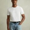 Reiss Optic White Melrose Garment Dye Crew Neck T-shirt