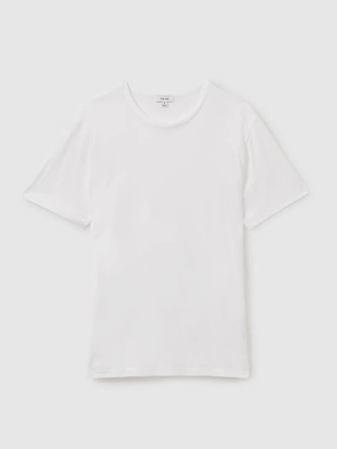 Reiss Optic White Melrose Garment Dye Crew Neck T-shirt 2 Reiss Optic White Melrose Garment Dye Crew Neck T-shirt – Image 2