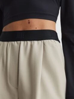 Reiss Stone Lena Wide Leg Elasticated Waist Trousers -Reiss D01 434s4