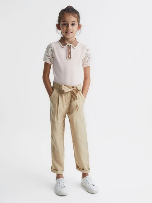 Reiss Pink Eliza Junior Lace Back Polo 3 Reiss Pink Eliza Junior Lace Back Polo – Image 3