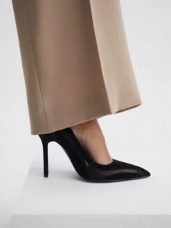 Reiss Black Dahlia Leather Sheer Court Shoes -Reiss D18 847s3