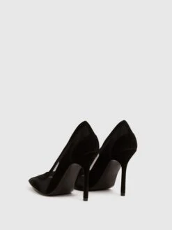 Reiss Black Dahlia Leather Sheer Court Shoes -Reiss D18 847s5