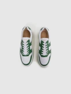 Reiss Green Arlo Low Top Leather Trainers -Reiss D40 000s3