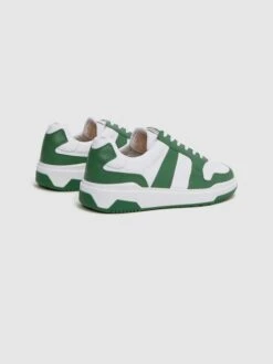 Reiss Green Arlo Low Top Leather Trainers -Reiss D40 000s4