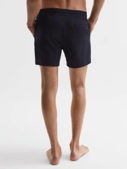 Reiss Navy Beach Plain Drawstring Swim Shorts -Reiss D40 021s5