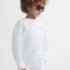 Reiss Ecru Positano Junior Cotton Crew Neck Jumper