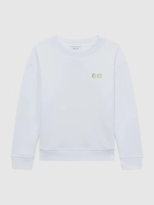 Reiss Ecru Positano Junior Cotton Crew Neck Jumper 2 Reiss Ecru Positano Junior Cotton Crew Neck Jumper – Image 2