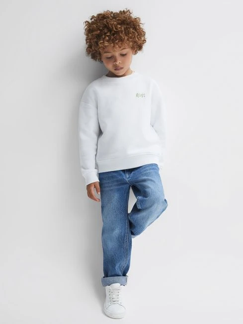 Reiss Ecru Positano Junior Cotton Crew Neck Jumper 6 Reiss Ecru Positano Junior Cotton Crew Neck Jumper – Image 6