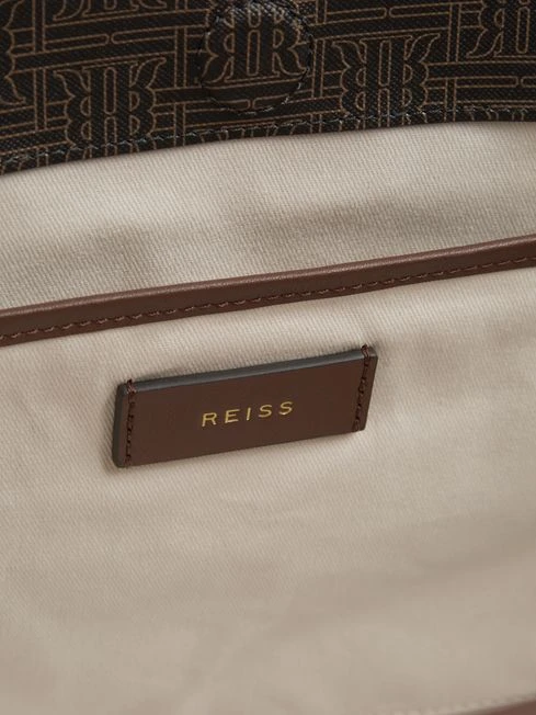 Reiss Chocolate/Tan Dani Bloom Logo Tote Bag 3 Reiss Chocolate/Tan Dani Bloom Logo Tote Bag – Image 3