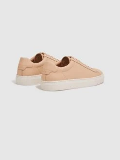 Reiss Biscuit Finley Lace Up Leather Trainers -Reiss D43 716s4
