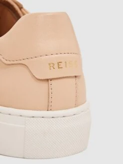 Reiss Biscuit Finley Lace Up Leather Trainers -Reiss D43 716s5