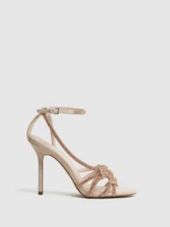 Reiss Nude Eryn Embellished Heeled Sandals