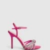 Reiss Pink Estel Embellished Heeled Sandals