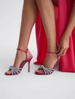 Reiss Pink Estel Embellished Heeled Sandals -Reiss D49 968s3