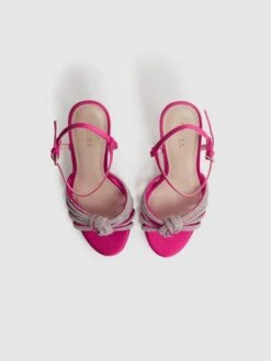 Reiss Pink Estel Embellished Heeled Sandals -Reiss D49 968s4