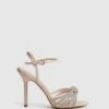 Reiss Nude Estel Embellished Heeled Sandals