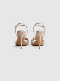 Reiss Nude Estel Embellished Heeled Sandals -Reiss D49 970s5