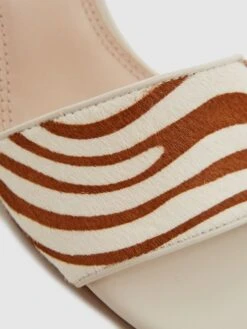 Reiss Off White Dania Open Toe Leather Heeled Mules -Reiss D49 972s5